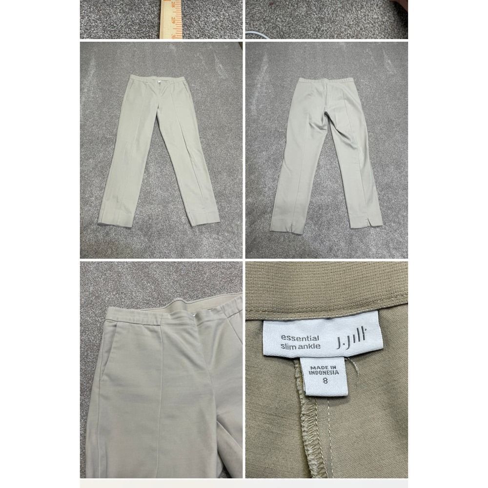 J. Jill womens pullon  essential slim ankle pants sz 8 beige trousers